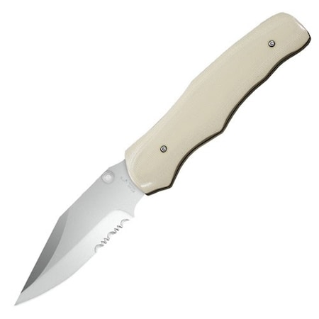 Bear & Sons Cutlery 2013 Rancor G10 Desert Sand S30-V Bead Finish Modified Clip Part Serr. BEA-MC-110-DS4-P-SR
